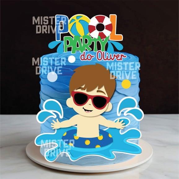 Topo de Bolo Pool Party