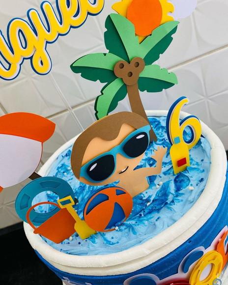 Topo de Bolo Pool Party Menino Arquivo de Corte