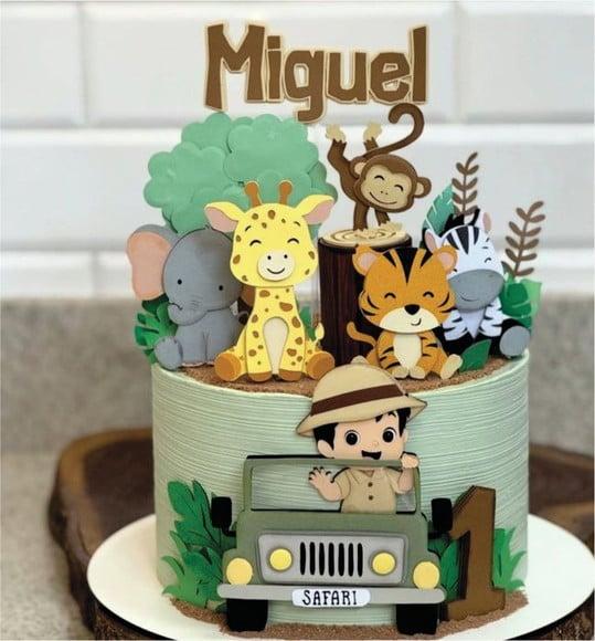 Topo de Bolo Safari Mesversário