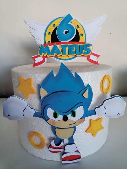 Topo de Bolo Sonic