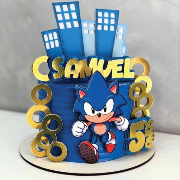 Topo de Bolo Sonic