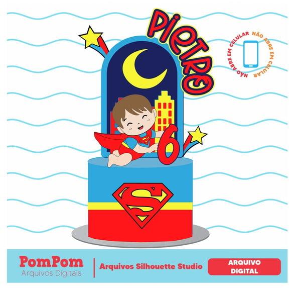 Topo de Bolo Superman