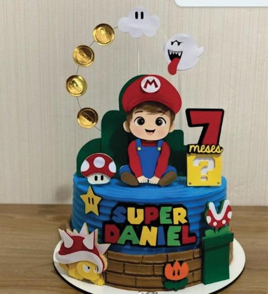 Topo de Bolo Super Mario Baby