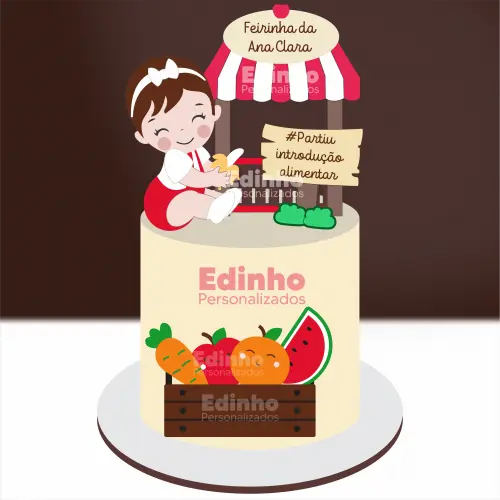 Topo de Bolo Quitandinha Menina Arquivo Silhouette