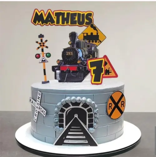 Topo de Bolo Trem maquinista arquivo de corte