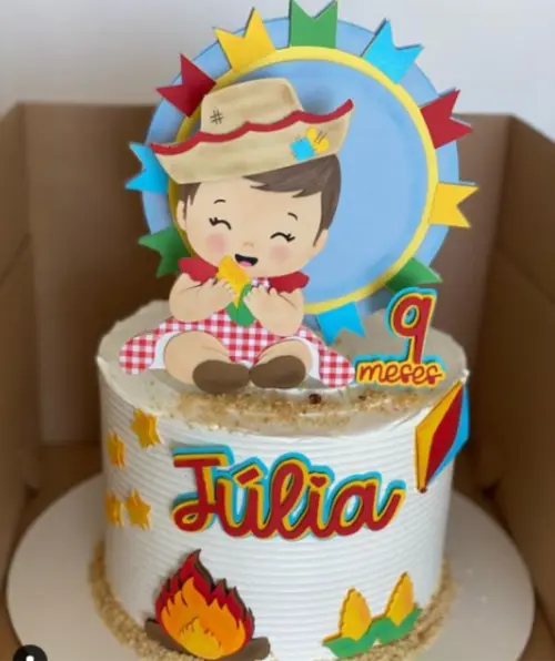 Topo de Bolo Junino Menina Arquivo de Corte