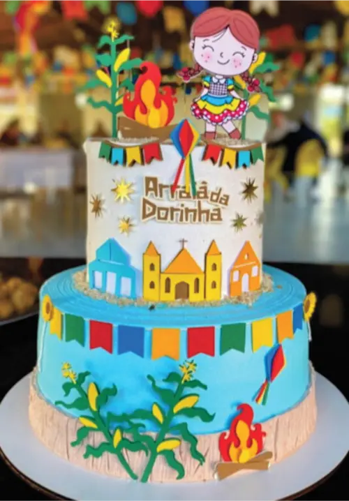 Topo de Bolo Junino Menina Arquivo de Corte