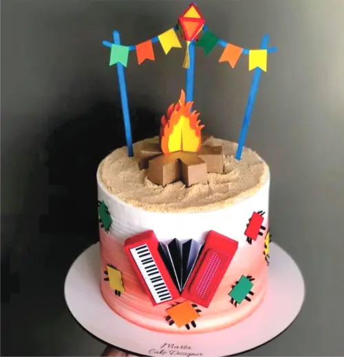 Topo de bolo junino Fogueira arquivo de corte