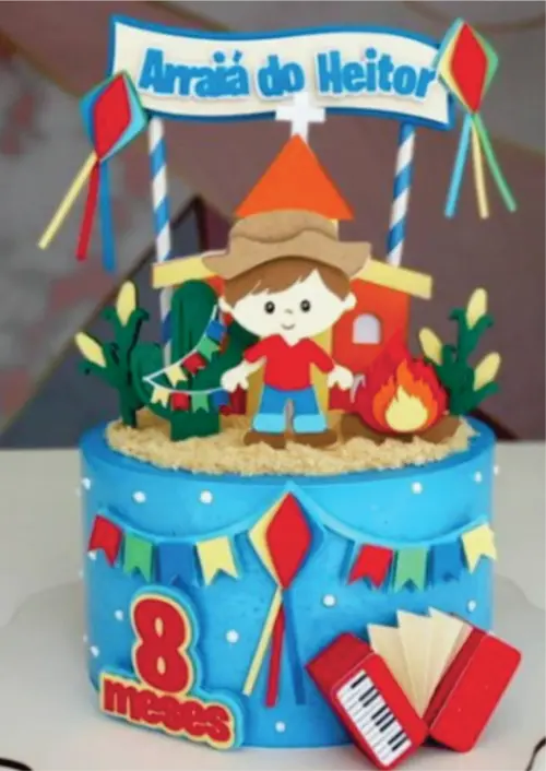 Topo de Bolo Junino Menino Arquivo de Corte