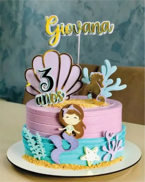 Topo de bolo Barbie Sereia arquivo de corte