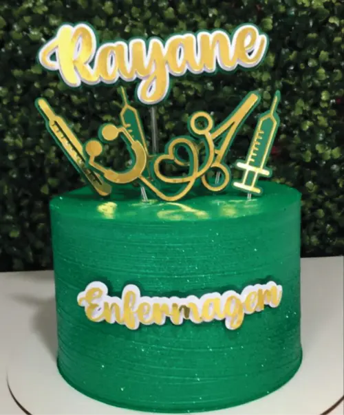 Topo de Bolo Enfermeira Farmácia Arquivo de Corte