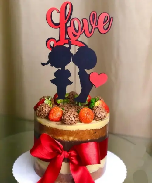 Topo de Bolo Namorados Arquivo de Corte Silhuette