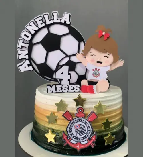 Topo de Bolo Futebol Menina Arquivo de Corte Silhouette