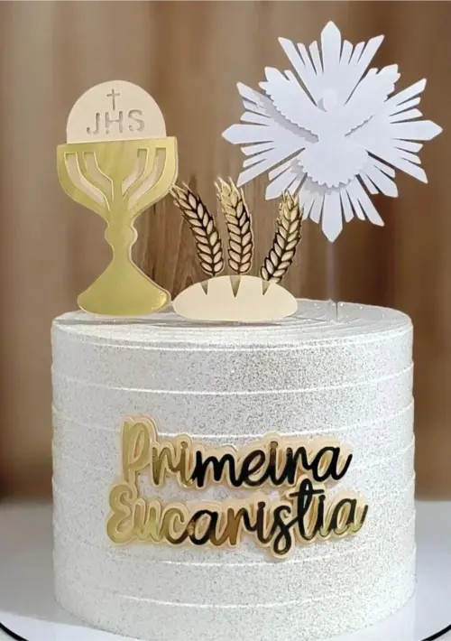 Topo de Bolo Primeira Eucaristia Menino Arquivo de Corte