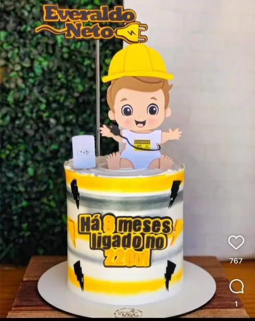 Topo de bolo ligado no 220v baby Arquivo de corte