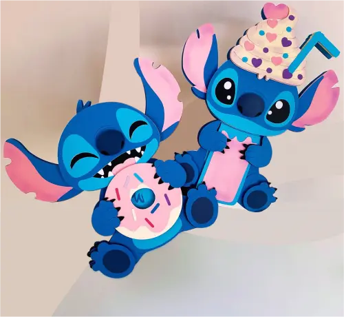 Topo de Bolo Stitch Doces Guloseimas Arquivo de Corte Silhouette