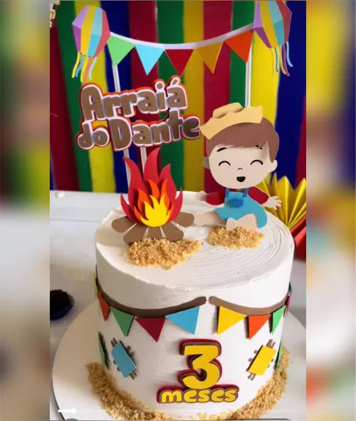 Topo de Bolo Junino Menino Arquivo de Corte