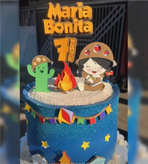 Topo de Bolo Junino Menina Maria Bonita Arquivo de Corte