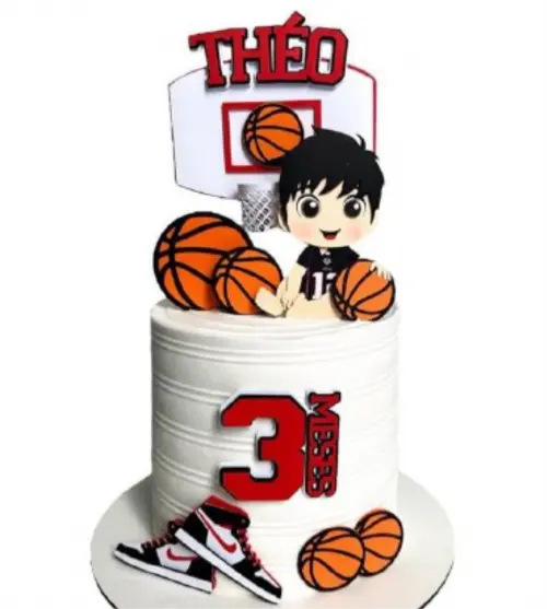 Topo de Bolo basquete Menino Baby Arquivo de Corte