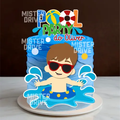 Topo de bolo verão menino Arquivo de Corte Silhouette