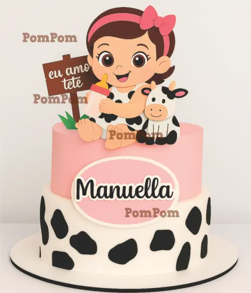 Arquivo de corte topo de bolo eu amo tete Vaquinha