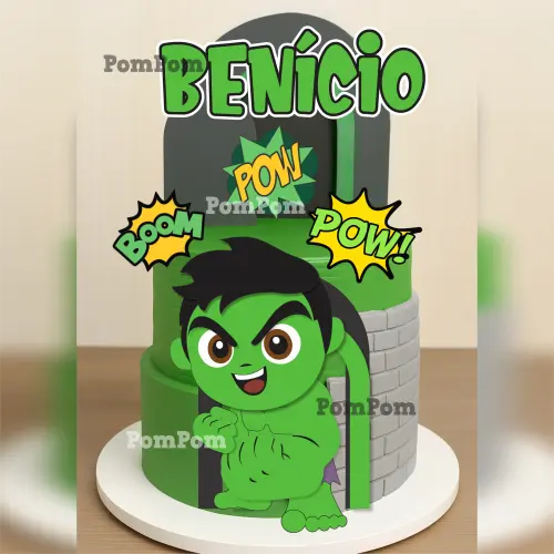 Arquivo de Corte Topo de Bolo Hulk