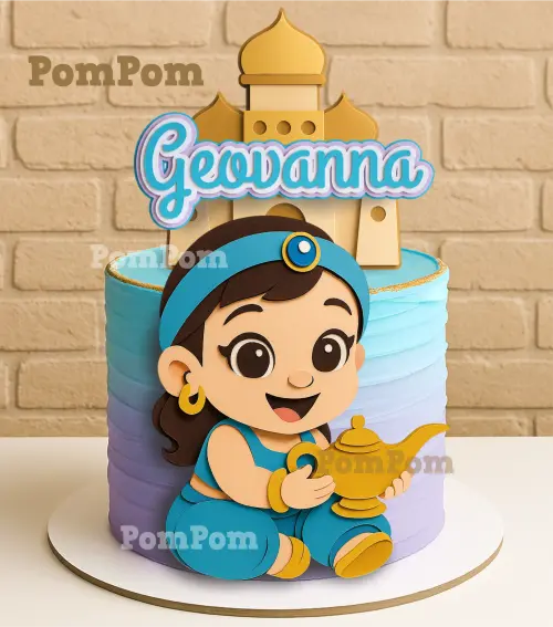 Topo de Bolo Princesa Jasmine Arquivo Silhouette Studio