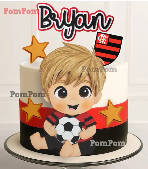 Topo de Bolo Futebol Menino Arquivo de Corte Silhouette - Cópia