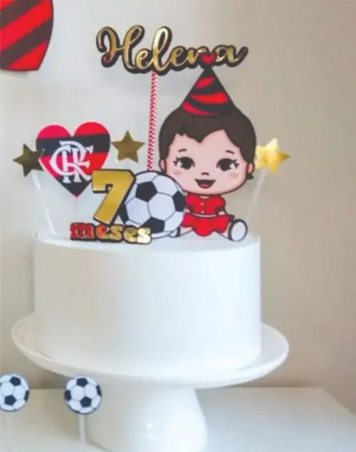 Topo de Bolo Futebol Menina Arquivo de Corte Silhouette