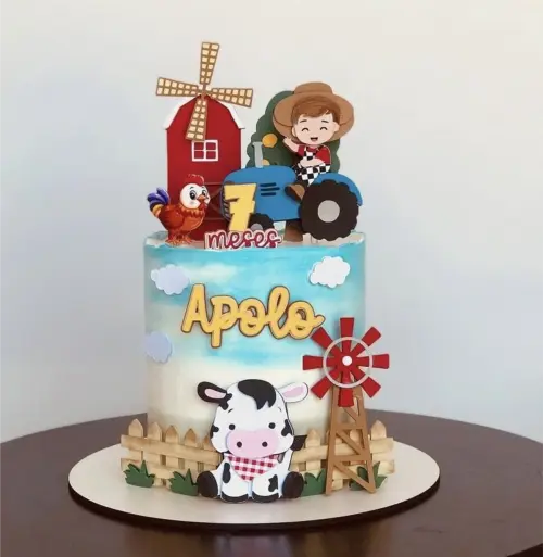 Topo de Bolo Fazendinha Menino Arquivo Silhouette