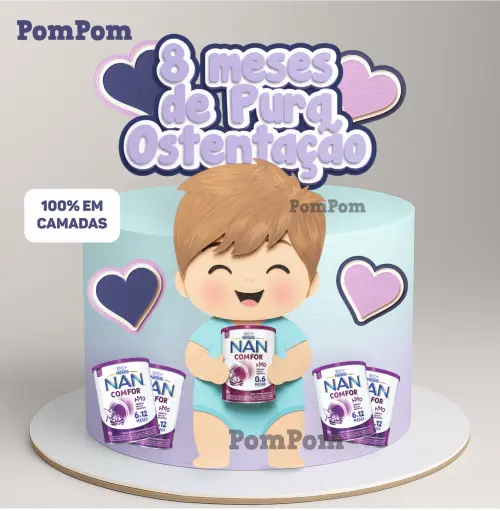 Arquivo Corte Topo de Bolo Leite Nan Menino