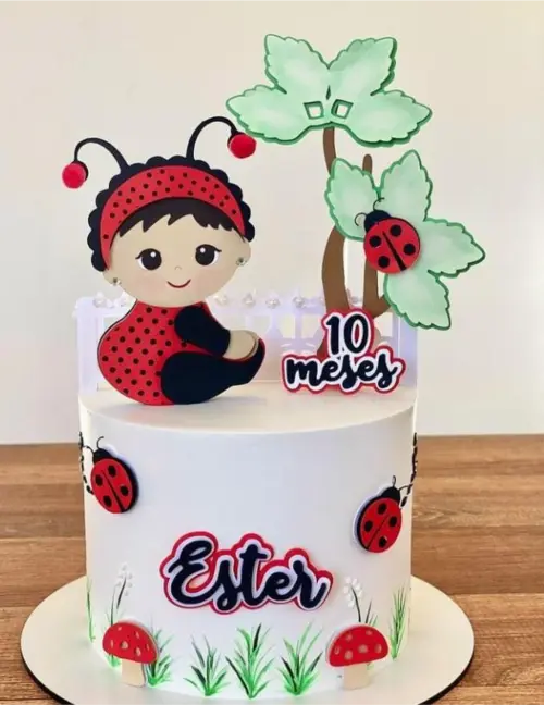 Topo de bolo joaninha baby