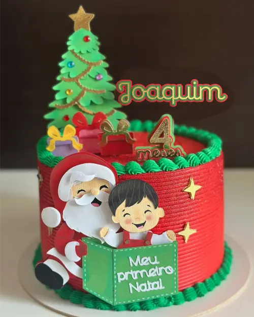 Topo de Bolo Meu primeiro natal Menino  Arquivo Silhouette Studio