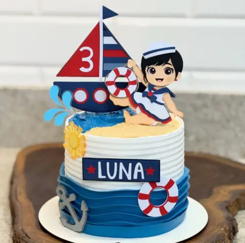 Topo de Bolo Marinheira Baby Arquivo de Corte - Cópia