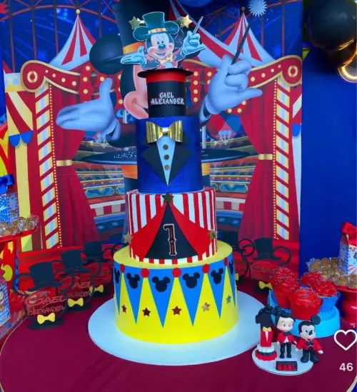 Topo de bolo mickey circo