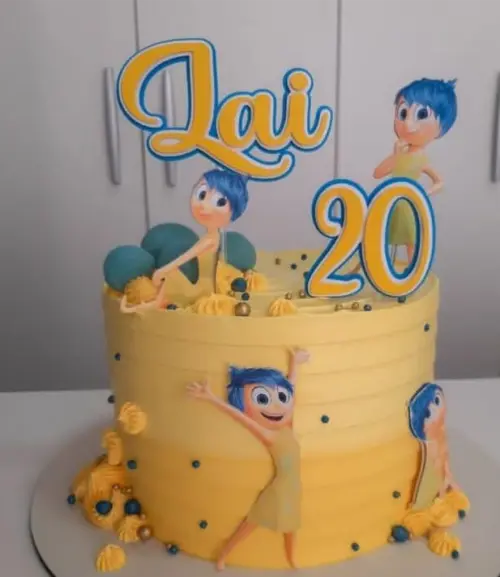 Topo de Bolo Divertidamente Alegria