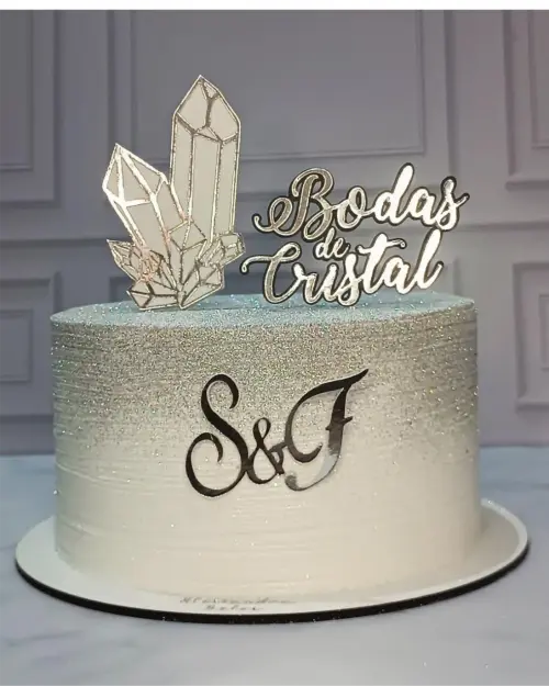 Topo de bolo bodas de cristal