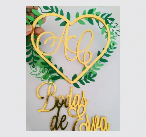 Topo de bolo bodas de erva