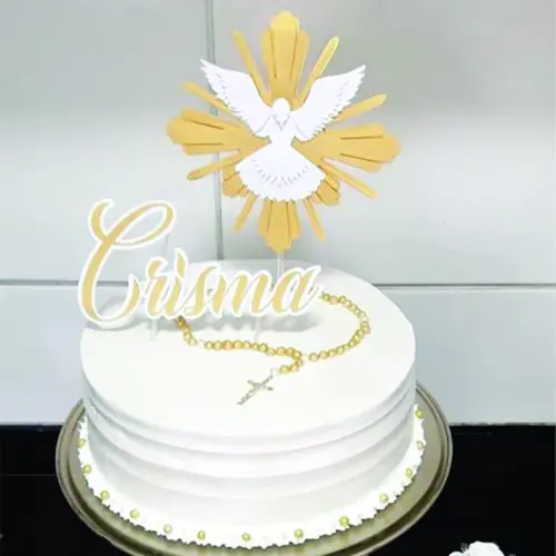 topo de bolo divino espirito santo crisma