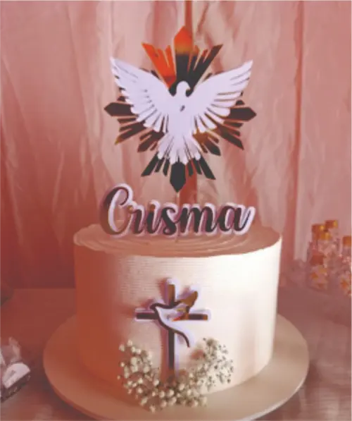 topo de bolo divino espirito santo crisma