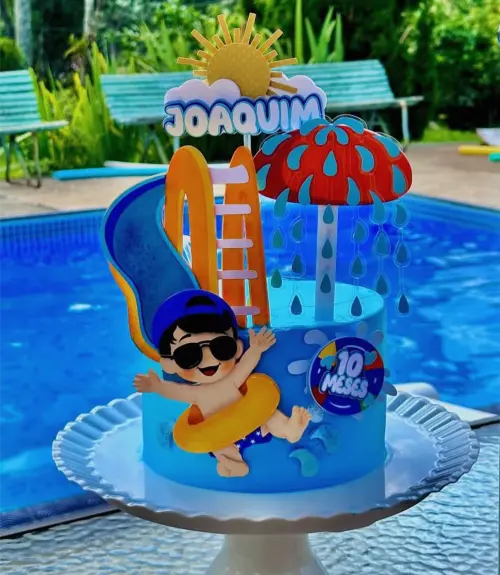 Topo de bolo verão menino Arquivo de Corte Silhouette