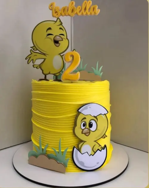 Arquivo de Corte Topo de Bolo Pintinho Amarelinho