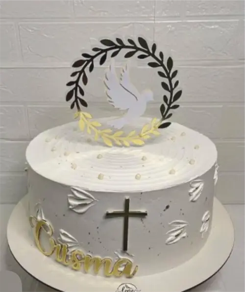 topo de bolo divino espirito santo crisma