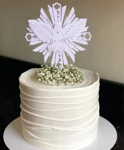 topo de bolo divino espirito santo crisma