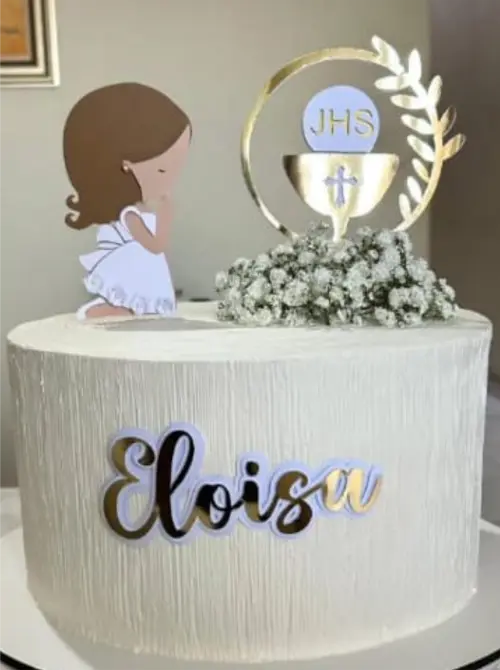 Topo de Bolo Primeira Eucaristia Menino Arquivo de Corte