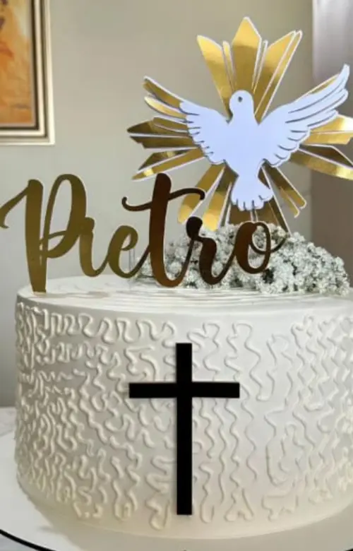 topo de bolo divino espirito santo crisma