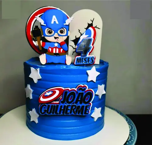 Topo de Bolo Vingadores Capitão América  Silhouette Studio