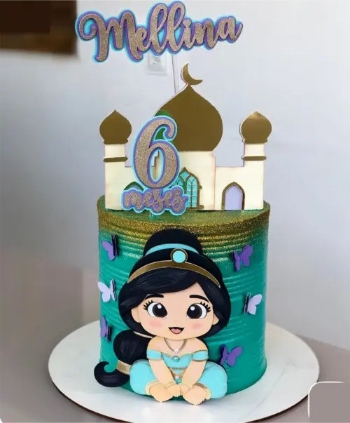 Topo de Bolo Princesa Jasmine Arquivo Silhouette Studio