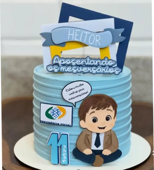 Topo de Bolo Conclusão de Mêsversário abc Menino