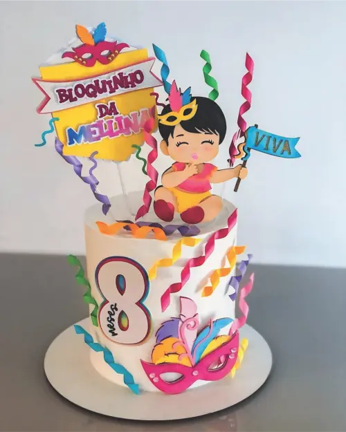 Topo de Bolo Carnaval Menina Arquivo de Corte Silhouette